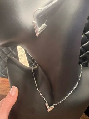 Silver V-Shaped Hoop Earrings - Silver